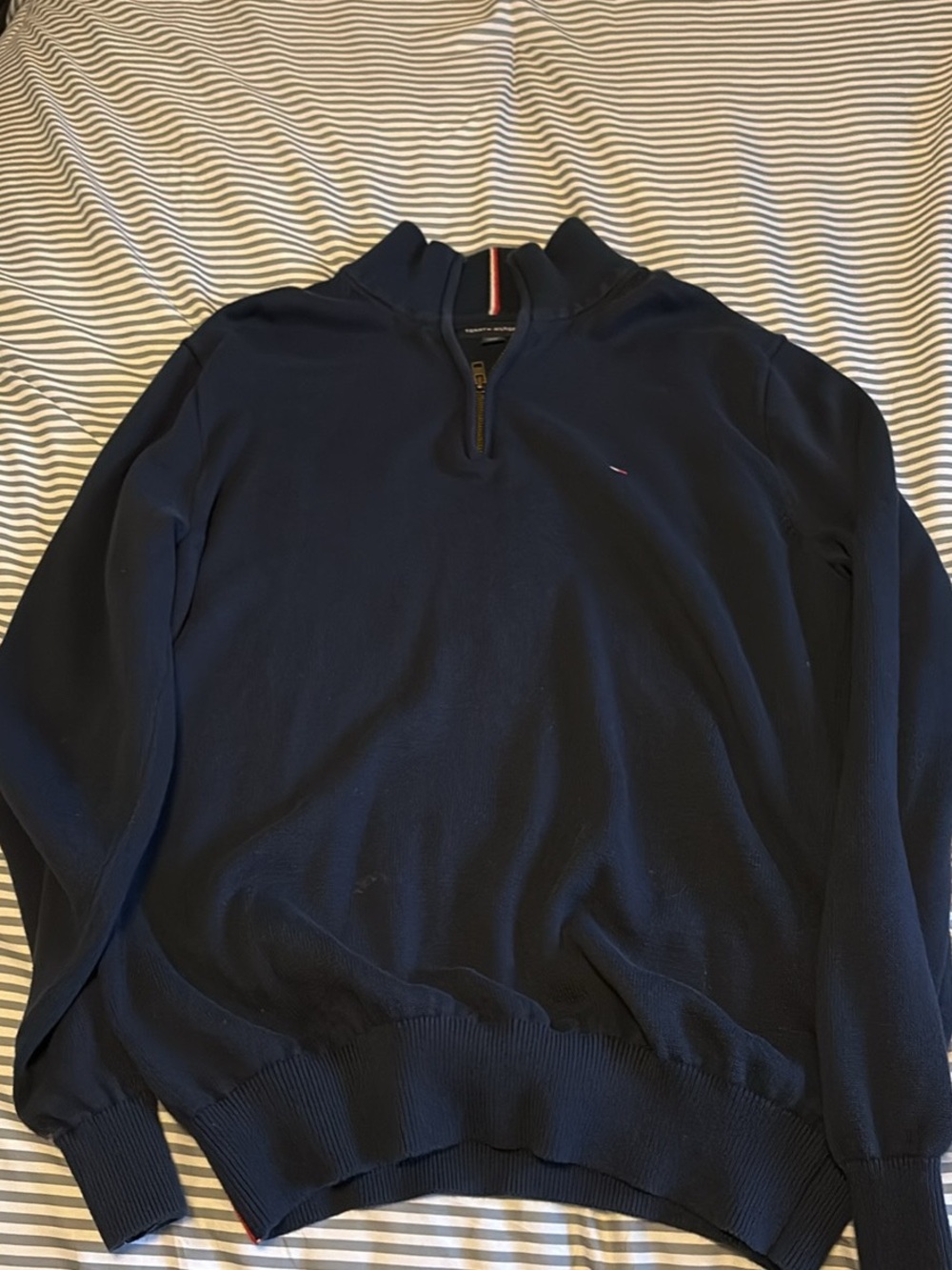 Tommy Hilfiger Men's Navy Half-Zip Pullover Sweater